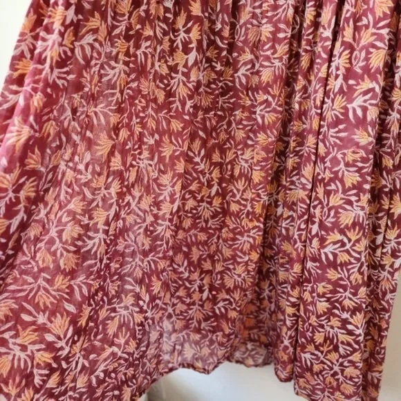 Daughters of India Women Kyra Midi Dress XL Floral Print Baloon Sleeve Bohemian - Picture 9 of 15